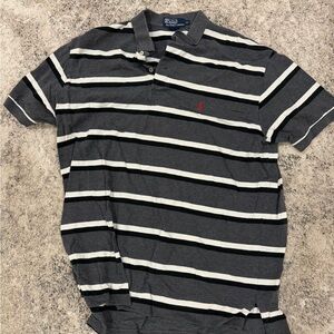 Polo by Ralph Lauren Men's Dark Gray Striped Polo